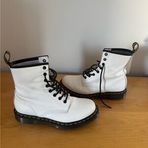 Dr. Martens White and Black Lace-Up Boots
